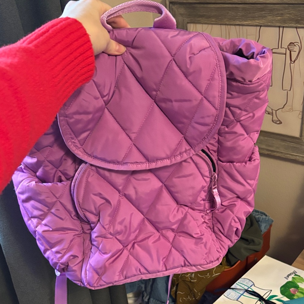 Vera Bradley Purple and Teal Quilted Backpack